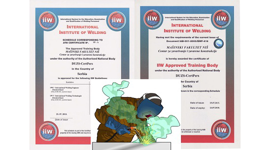 Kurs za međunarodnog inženjera zavarivanja, međunarodnog tehnologa zavarivanja i međunarodnog specijalistu zavarivanja